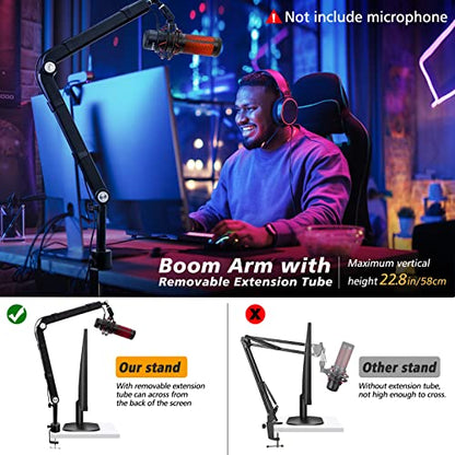 Blue Yeti Boom Arm with Extension Tube - Mic Boom Arm Compatible with HyperX QuadCast, Weighted Metal Height adjustment Mic Arm for QuadCast,Blue Yeti,Shure MV7,Rode and Most Gaming Mic By SUNMON - color: 𝙈𝙞𝙘𝙧𝙤𝙥𝙝𝙤𝙣𝙚 𝘽𝙤𝙤𝙢 𝘼𝙧𝙢