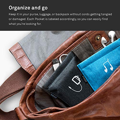 UT Wire Pocket Snap & Store Mobile Charger Case Pouch, Slate Blue - color: Slate Blue, size: Charger Case