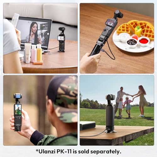 ULANZI PK-08 Pocket 3 4 Mini Tripod for DJI Osmo Pocket 3 4, All-Purpose Mini Tripod 1/4'' Mounting Screw for Insta360 X5 X4 X3 for Desktop Stand - color: PK-08