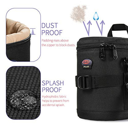 Camera Lens Case DSLR Camera Lens Bag Fits for Canon Nikon Pentax Sony Olympus Panasonic and Other Camera Lens - size: BL-0007