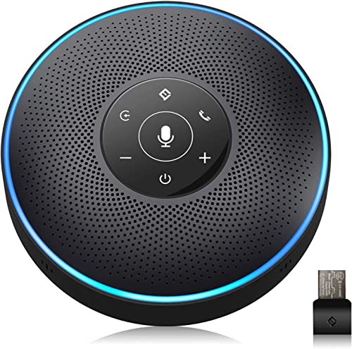 EMEET Bluetooth Speakerphone M2 Black Conference Speaker for 5-8 People Business Conference 360º Voice Pickup 4 AI Microphone Self-Adaptive Conference Call Speaker Skype USB Speakerphone - style: M2-8 People