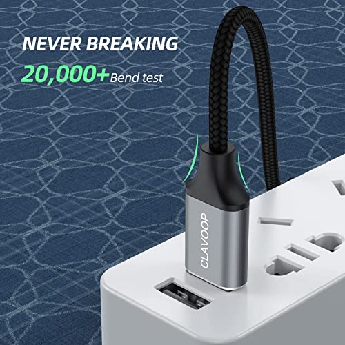 Short USB Extension Cable 6 inch 2 Pack, USB A 3.0 Extender Male to Female Cord Braided Compatible with Flash Drive, Printer, Camera, Mouse, Keyboard, Headset, Phone - size: 0.5FT
