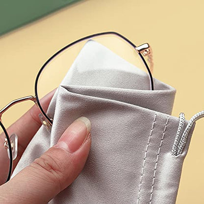 6pcs Eyeglasses Sunglasses Microfiber Pouch Bag, Cell Phone Storage Pouch 7.1" x 3.5" - color: Gray