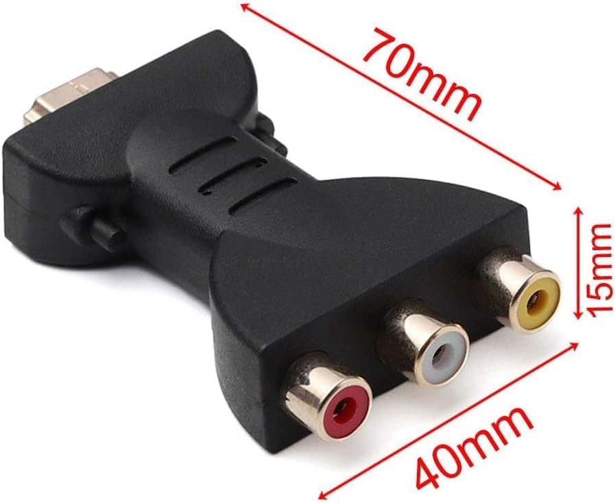 HDMI to RCA Adapter, Male to 3 Female AV Converter for HDTV DVD, Black