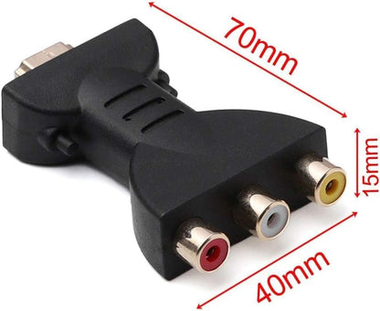 HDMI to RCA Adapter, Male to 3 Female AV Converter for HDTV DVD, Black