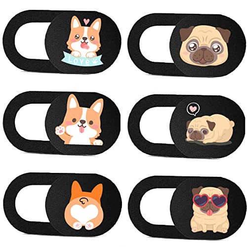 Laptop Camera Cover Slide 3 Pack Ultra Thin Slide Computer Webcam Covers for Echo Show, iPhone, iPad, Tablet, Chromebook, PC - Pug - color: Koji 6