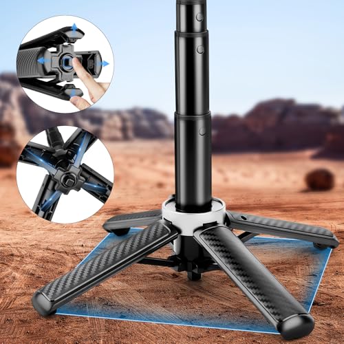 2026 5-in-1 Magnetic Selfie Stick with Remote for Cell Phone 360° Rotation - Transforms into Mini Tripod/Camera Grip/Handheld Stabilizer/Phone Stand.Extend to 16 inches - size: 16.1inch