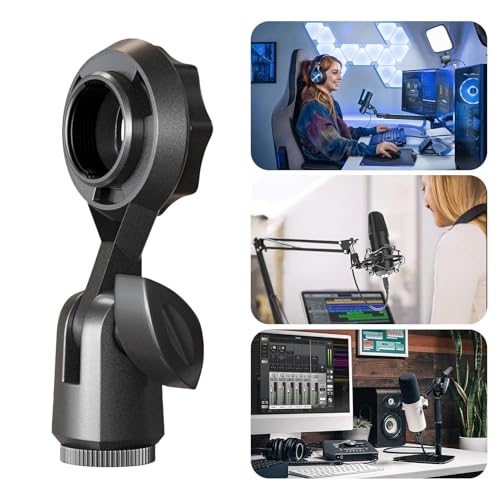 Microphone Clip - Universal Flexible Clamp Build, Reliable Positioning Tool, Lightweight Anti Skid Holder Attachment, Strong Stability Mounting System | Portable Audio Setup Device For Travel