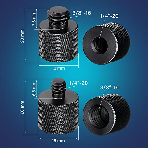 8 Pcs 1/4 to 3/8 & 3/8 to 1/4 Camera Tripod Adapter Male to Female Screw Camera Screw Adapter for Mount, Monitor Tripod Stand Microphone Stand Mic