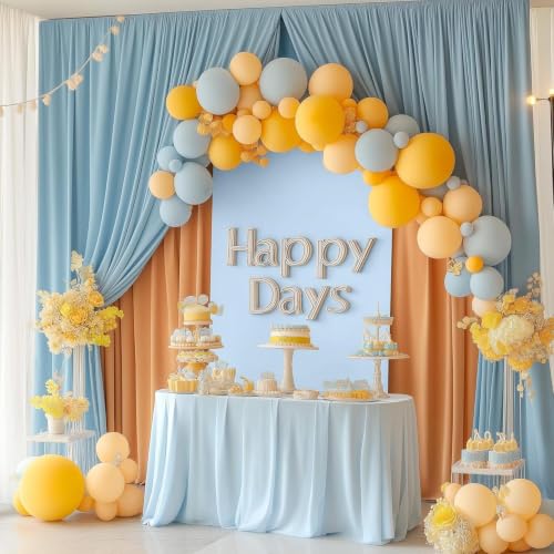 Toolterritary Metal Arch Backdrop Stand and Cover Set, 7.2FT, 6FT | Party Backdrop, Easy to Assemble, For Parties, Birthday, Baby Shower - color: Blue, size: 7.2ft, 6ft