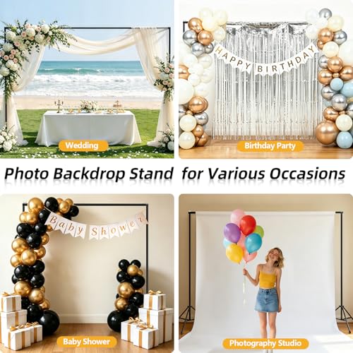 Backdrop Stand 10x7ft(WxH)- 7 Widths Photo Studio Adjustable Background Stand Support kit with Clamps,Carrying Bag for Party, Photo Booth, Banner, Events Decoration, Wedding, Photography