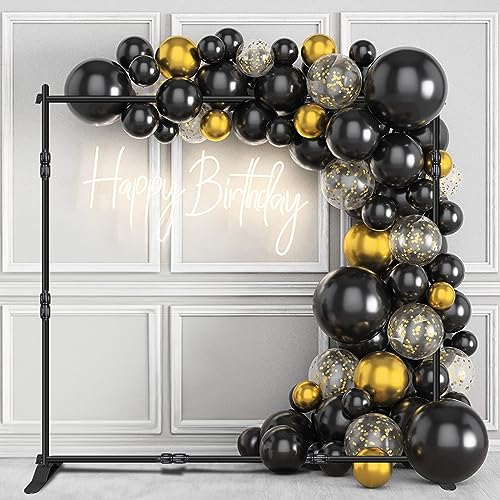iElyiEsy Backdrop Banner Stand, 8x8FT Heavy Duty Adjustable Step and Repeat Stand with Carrying Bag for Parties Photo Booth Trade Show - size: 8*8 FT
