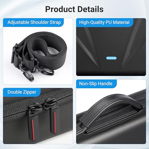 Carrying Case for Insta360 X5, Large Capacity Waterproof Travel Bag Protective Case Organizer for Insta 360 X5 Accessories, for Metal Cage, Charging Hub, Bullet Time 2.0, Foldable Selfie Stick