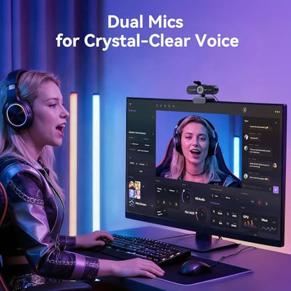 EMEET C60E 4K Webcam for Streaming & Gaming – PDAF Autofocus, Dual Mics, Live Streaming Camera with Auto Light Correction, Plug & Play USB Webcam for PC & Mac - style: Single-Camera w/ PDAF