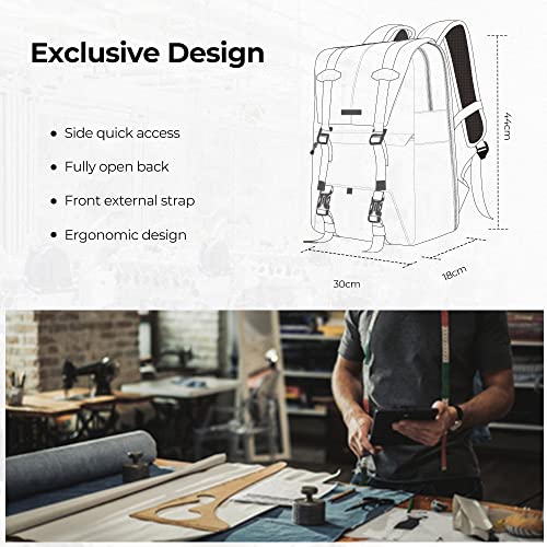K&F CONCEPT Camera Backpack, Camera Bags for Photographers Large Capacity Camera Case with Raincover,15-15.6 Inch Laptop Compartment Compatible for Canon/Nikon/Sony/DJI Mavic Drone - color: Grey
