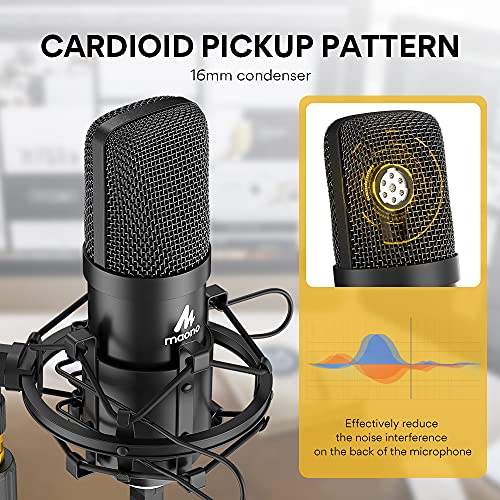MAONO USB Microphone Kit 192KHZ/24BIT AU-A04T PC Condenser Podcast Streaming Cardioid Mic Plug & Play for Computer, YouTube, Gaming Recording