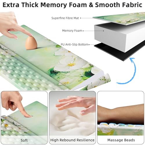 Ospelelf Keyboard Wrist Rest Pad, Comfy Ergonomic Keyboard Stand Holder, Office Desk Accessories, Work from Home Essentials, Anemone Pattern - color: Anemone