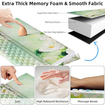 Ospelelf Keyboard Wrist Rest Pad, Comfy Ergonomic Keyboard Stand Holder, Office Desk Accessories, Work from Home Essentials, Anemone Pattern - color: Anemone