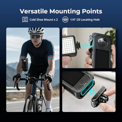 SmallRig Cage for Insta360 X4 Air, Plastic Protective Case for Insta360 X4 Air, Built-in Cold Shoe Mounts & 1/4" Locating Hole, with Silicone Lens Cover - 5940 - style: for Insta360 X4 Air（Lite)