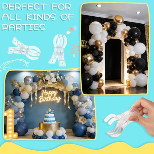 30 Pack Balloon Arch Clips, Plastic Transparent Spring Clamps 3.5 Inch Heavy Duty Clip for Backdrop Stand, Balloon Arch Kit Birthday Decoration Crafts Woodworking Photography Studios