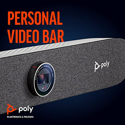 Poly Studio P15 Personal Video Bar - 4K Camera, Microphones & Speaker Solution With Premium Audio - Certified for Zoom and Teams (Renewed)
