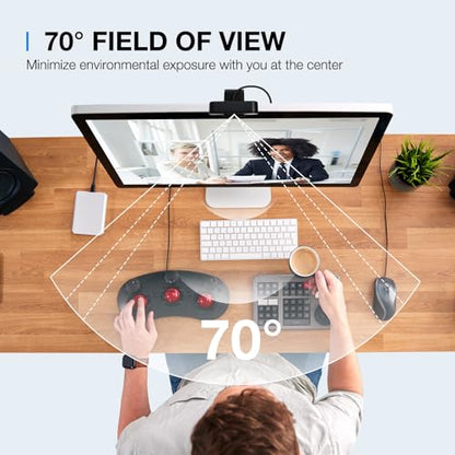EMEET C960 2K Webcam with Microphone, 2K QHD, 2 Omnidirectional Mics, PDAF Autofocus Streaming Camera with Privacy Cover, Plug&Play USB Webcam for Calls/Conference, Zoom/Skype/YouTube, Laptop/Desktop - style: 2K