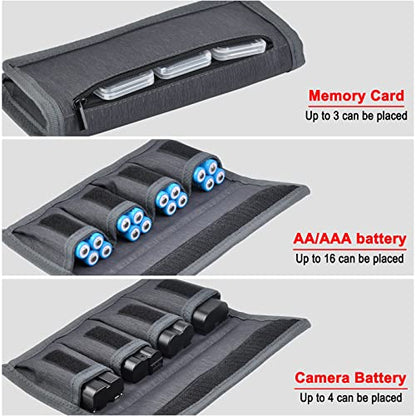 2Pcs Battery Storage Case Bag for LP-E6 EN-EL15 NP-FW50 NP-F550 DSLR Camera Batteries and AA AAA Battery