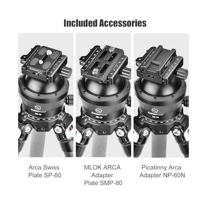 70mm Low Profile Tripod Ball Head,Ballhead for Hunting,Load 88.2lb(40KG), 2523
