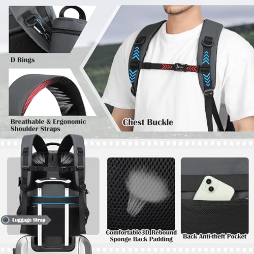 SDYSM Camera Backpack, Hardshell DSLR/SLR Camera Bag with Lens Pouch & 15.6" Laptop Compartment Waterproof Camera Case with Rain Cover Photography Backpack Compatible for Canon/Nikon/Sony/Drone,Gray - color: Grey