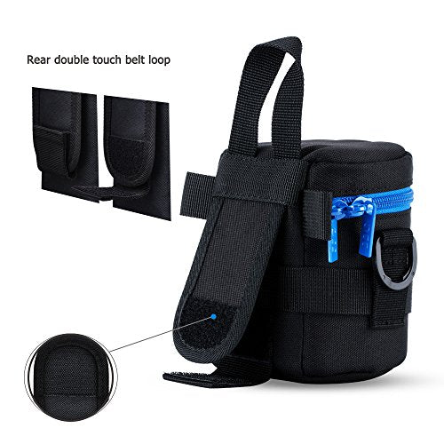 JJC Deluxe Lens Case Pouch Bag for Canon EF-S 18-55mm/EF 50mm f1.8/RF-S 18-150mm, Nikon AF-S 18-55mm/AF-P 18-55mm/AF-S 50mm f1.8, Fujifilm XC 16-50mm/XF 18-55mm & More Lens Below 2.95" x 3.93"(D x L) - size: S Size