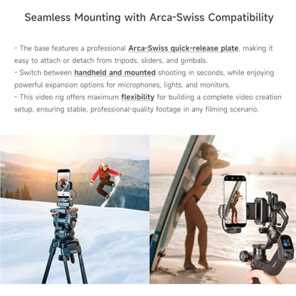 Feiyu Phone Video Rig Pro for iPhone 17/16/15 Pro & Pro Max – ProRes 4K Cage with Active Cooling, 1300mAh Battery, USB-C Expansion – Professional Smartphone Video Rig for Filmmaking & Vlogging