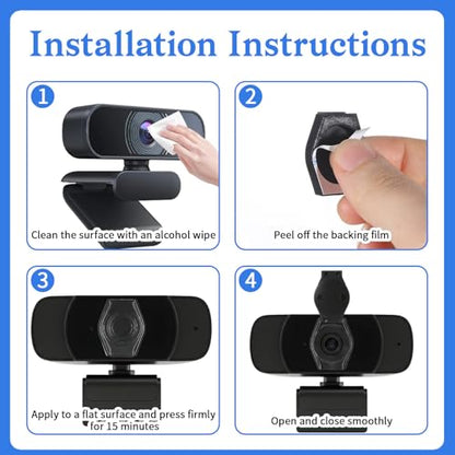 2 Pack Universal Webcam Cover, Desktop Computer Camera Privacy Cover Lens Shutter Cap Hood Plastic Streaming Web Camera Covers Clip for Laptop, Computer Black