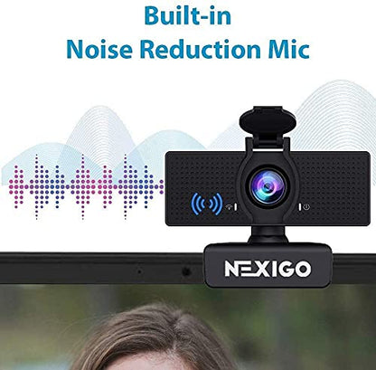 NexiGo 1080P Business Webcam Kits, N60 HD Web Camera with Microphone and Privacy Cover, Software Control, Enhanced Video Conference Lighting Kit with Webcam Style Clip, for Zoom/Skype/Teams