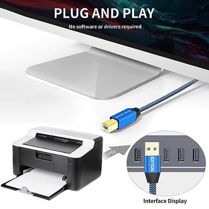 40ft Active USB A to B Cable - High Speed Long Printer USB - size: 40ft, style: USB Type A to Type B Printer Cable