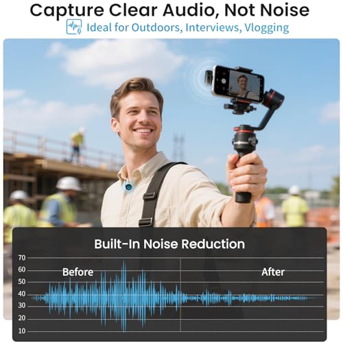 M2 Magnetic Wireless Microphone for iPhone/Camera/Android, Ultralight 9.5g, 984ft Range, 48kHz/24bit, Noise Cancellation, 48H Battery for Video Recording, Streaming - style: M2