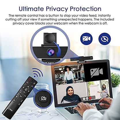 Zoom Certified, NexiGo N950P (Gen 2) 4K Zoomable Webcam, RF Remote, Sony_Starvis Sensor, 5X Digital Zoom, Pro Web Camera with Dual Stereo Mics - style: 4K Webcam with Remote