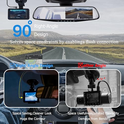 MAYWILLA Car Dash Cam Charger Cable,Mini USB Dash Cam Power Cord with Dual USB Port Vehicle Charging Cable for 12V-24V Various Models of Car DVR, GPS Navigator, Early Warning (11.5FT)
