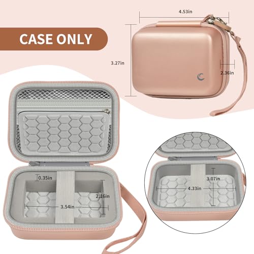 Comecase Hard Digital Camera Case for Kodak PIXPRO FZ55 FZ45, Rose Gold | Hard EVA shell with soft lining, mesh pocket, wrist strap; fits CAMKORY, Canon ELPH 180/190, Sony DSC-W800/W830 - color: Rose Gold
