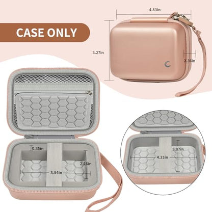 Comecase Hard Digital Camera Case for Kodak PIXPRO FZ55 FZ45, Rose Gold | Hard EVA shell with soft lining, mesh pocket, wrist strap; fits CAMKORY, Canon ELPH 180/190, Sony DSC-W800/W830 - color: Rose Gold