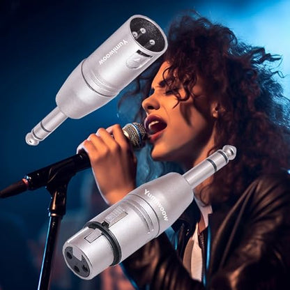 6 Pack 1/4" TRS to XLR Adapter - 3 Pcs 6.35mm 1/4" Male to XLR Male and Female Adapters