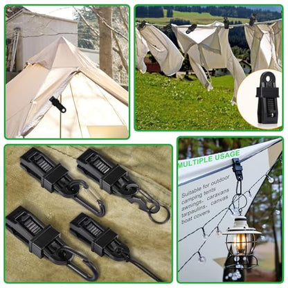 Tarp Clips Heavy Duty Lock Grip, 60Pcs Tarp Clip, Multipurpose Fix Tarp Clamps for Awnings, Camping Tent, Caravan Canopies, Shade Cloth & Tarp Tie Down Clips (60PCS-Black) - color: 60pcs-black