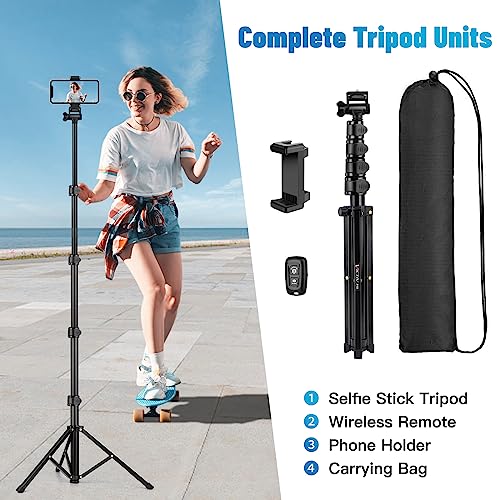 Victiv Phone Tripod, 70" Tripod for iPhone with Remote and Phone Holder, Sturdy & Stable, Adjustable Camera Stand & Selfie Stick Mode, Perfect for Selfies/Recording/Vlogging/Live Streaming