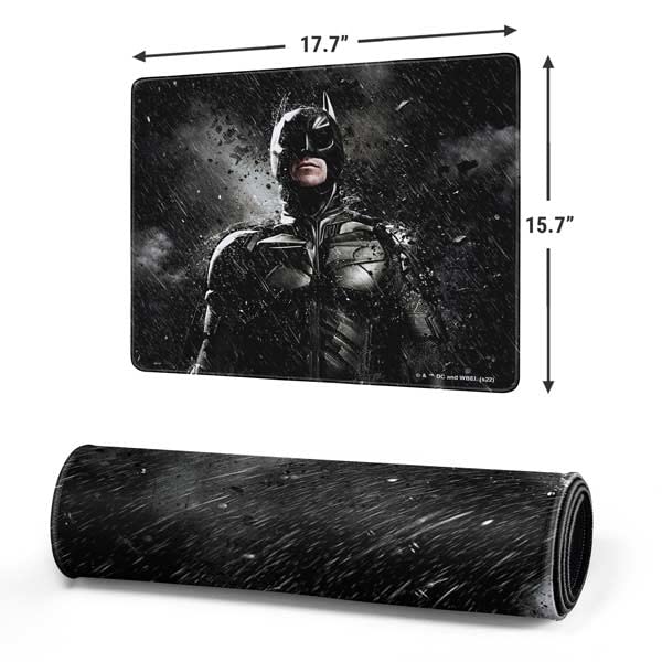 Skinit Medium Gaming Mouse Pad - Officially Licensed The Dark Knight Rises Raining Design with Stitched Edges, Waterproof, Non-Slip Rubber Base, Desk Mat for Keyboard & Mouse, 17.7" x 15.75" inches - color: Black - DRKNTR03, size: 17.7" x 15.75"