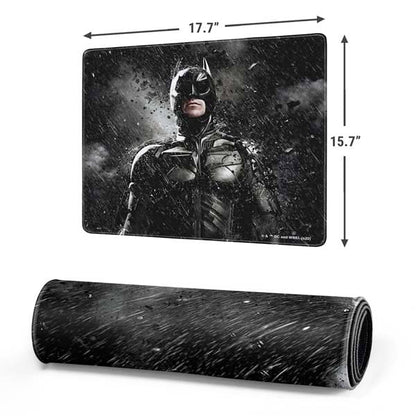 Skinit Medium Gaming Mouse Pad - Officially Licensed The Dark Knight Rises Raining Design with Stitched Edges, Waterproof, Non-Slip Rubber Base, Desk Mat for Keyboard & Mouse, 17.7" x 15.75" inches - color: Black - DRKNTR03, size: 17.7" x 15.75"