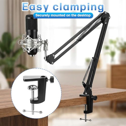 C-Clamp Lamp, Desk Lamp Clamp Base Adjustable C-Clamp Desk Light Mounting Bracket Cantilever Bracket Black C-Clamps Desks Lamps Clip for Swing Arm Lights, DIY Lighting, Monitors, Workbenches