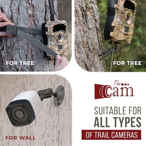 The...Cam Trail Camera Mount Kit – 6 Pack (3 Metal Mounts + 3 Straps), 360° Adjustable Tree & Wall Mount for Hunting & Security Cameras