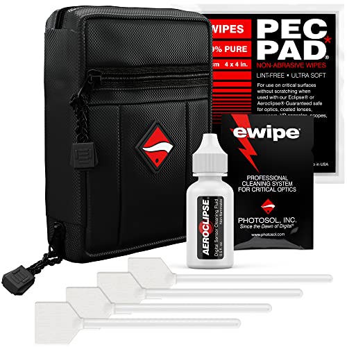 Photographic Solutions Digital Survival Kit - Type-3 (24mm) Sensor Swabs, PEC-PAD Photo Wipes, E-Wipe Packet, Aeroclipse Optic Cleaner Non-Flamable Solution - Camera Cleaning Kit with Travel Bag - size: Type-3 (24mm)