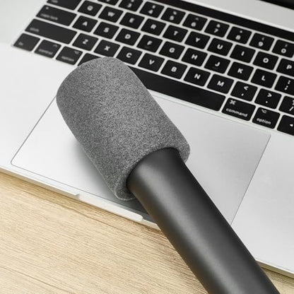 Defean 2 Pack Microphones Pop Filter Compatible with JBL PartyBox Wireless Mic Microphones,for Fifine Amplitank K688 Microphone, Replacement Windscreen Flocked Foam - Cylinder Shape (Grey)