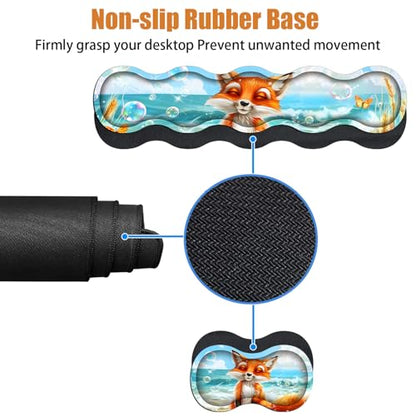 4 in 1 Ergonomic Keyboard Wrist Rest & Mouse Pad Wrist Rest Set, Large XXL Gaming Desk Mat 31.5"x 11.8" with Non-Slip Base, Memory Foam for Home Office Study Gaming, Fox - color: Fox