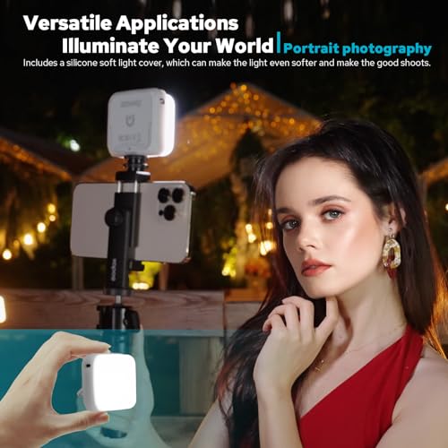 ZENIKO VS5 Bi LED On-Camera Video Light with Soft Diffuser, Bi-Color 2500K-8500K, CRI95+, Magnetic Attraction, Dimmable Vlog Light for Camera Gopro Photography (White)